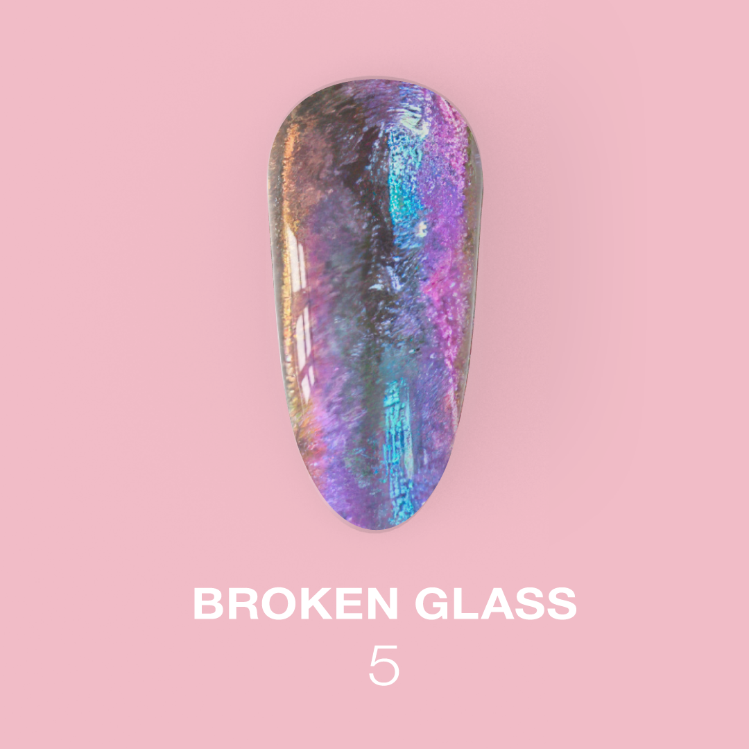 Broken Glass Dry Nail Glitter Set 6-teilig
