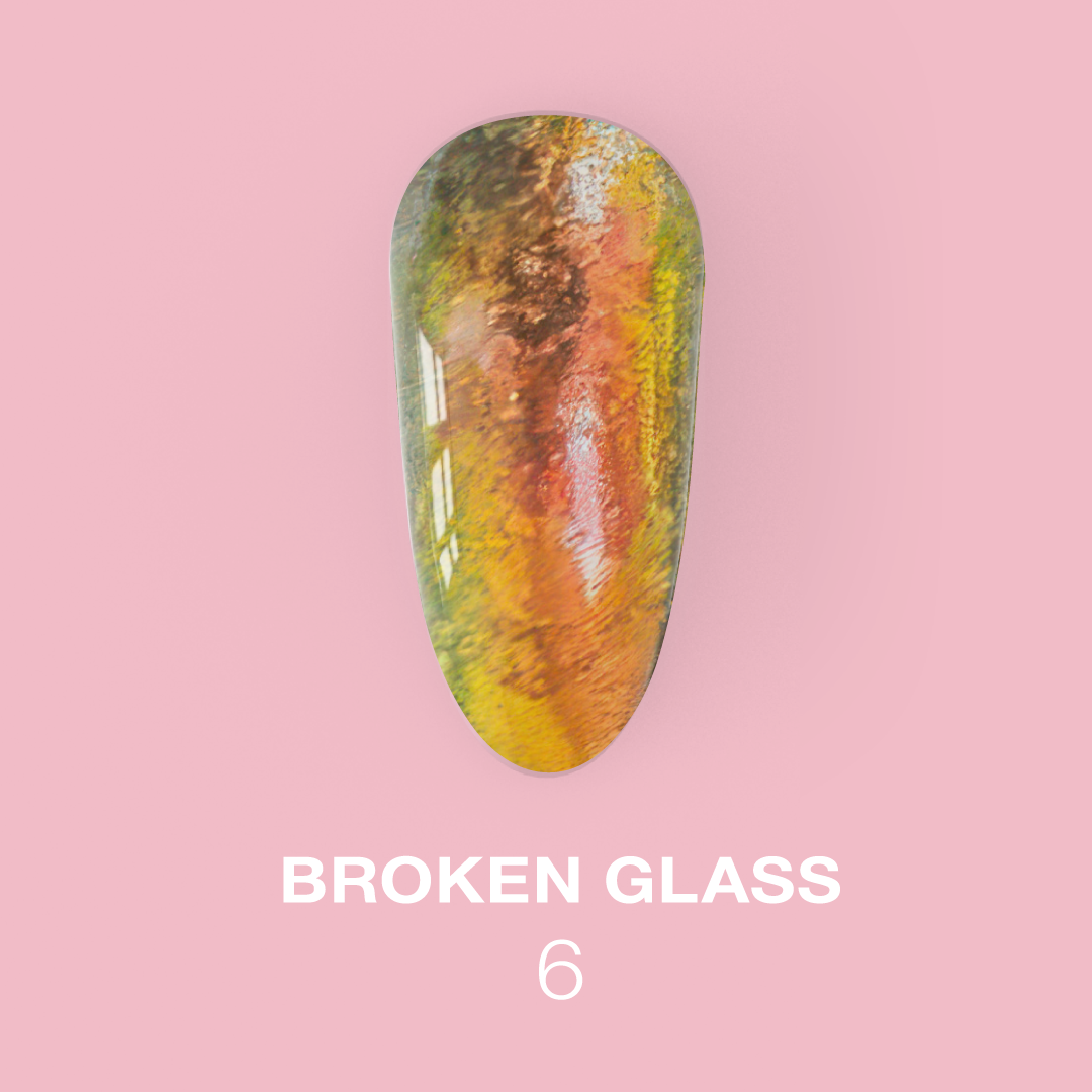 Broken Glass Dry Nail Glitter Set 6-teilig