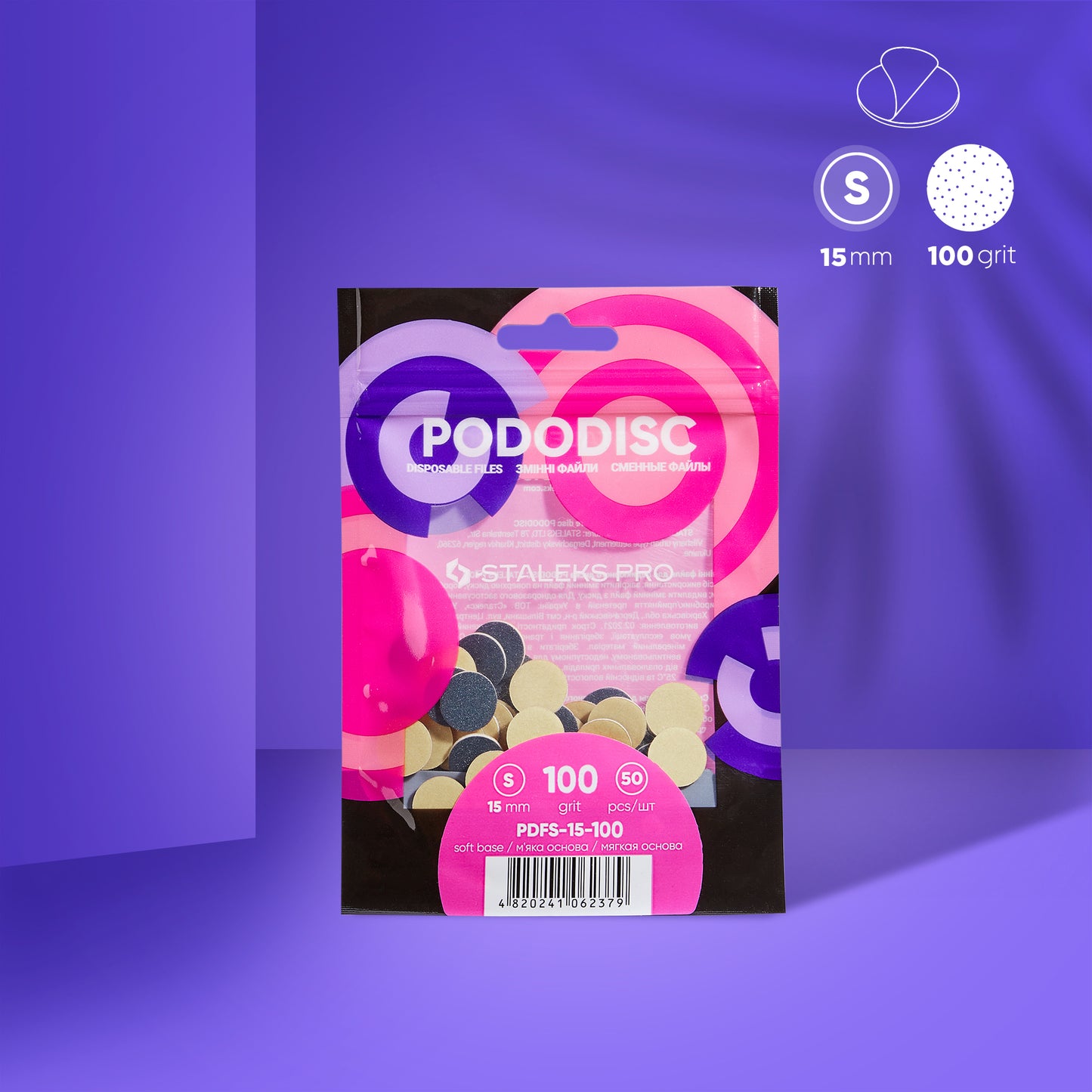 Ersatzfeilen Für Pedikür-Scheibe PODODISC STALEKS PRO S (50 Stück) 100 grid