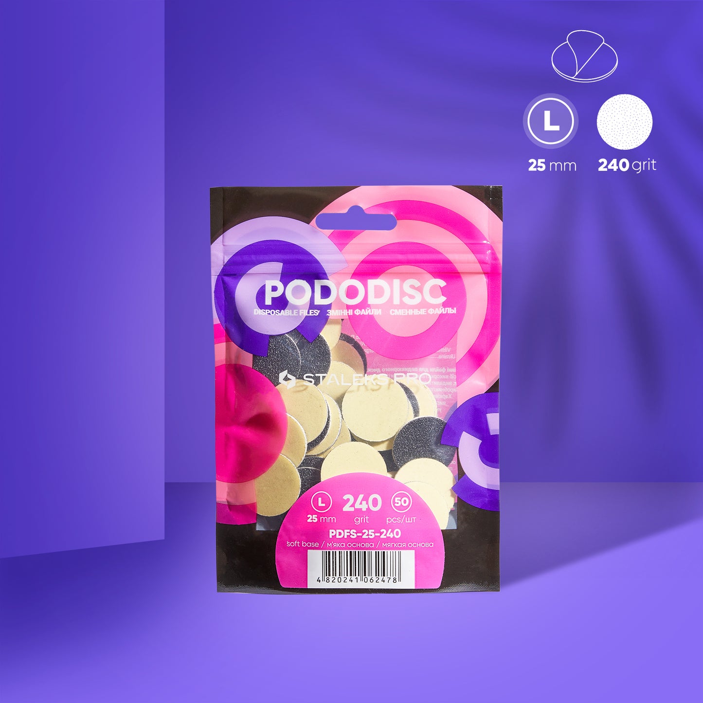 Ersatzfeilen Für Pedikür-Scheibe PODODISC STALEKS PRO L (50 Stück) 240 grid