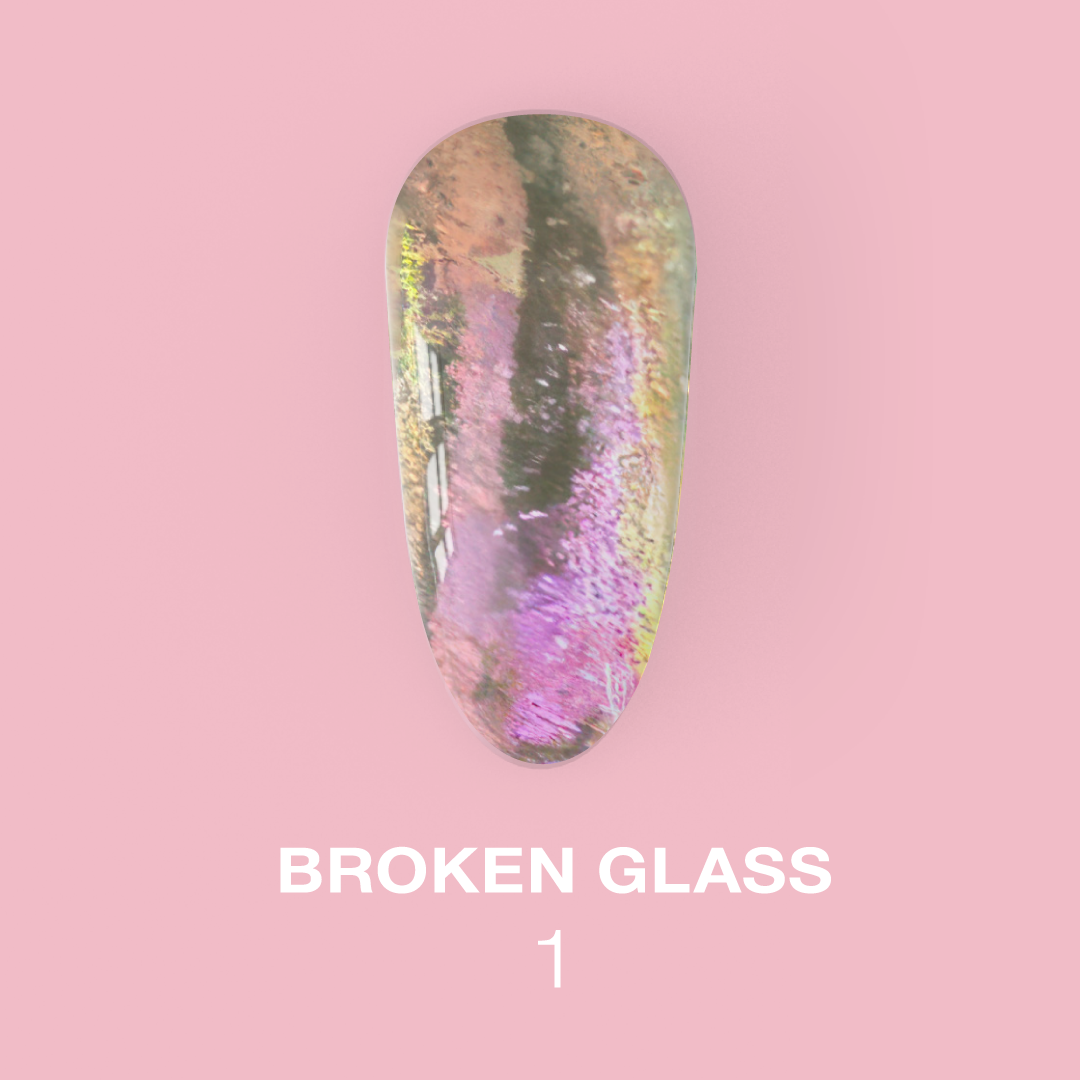 Broken Glass Dry Nail Glitter Set 6-teilig