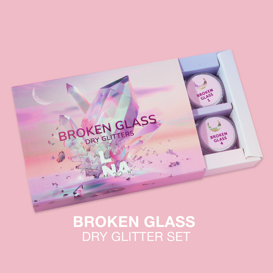 Broken Glass Dry Nail Glitter Set 6-teilig