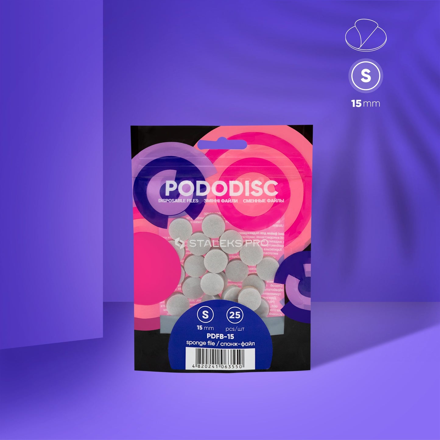 Einweg-Schwammfeile Für Pedikürescheibe PODODISC STALEKS PRO S (25 Stück)