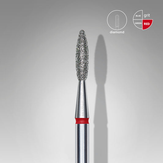 Diamantfräse "Flamme" Rot, Durchmesser 2.1 Mm / Arbeitsteil 8 Mm