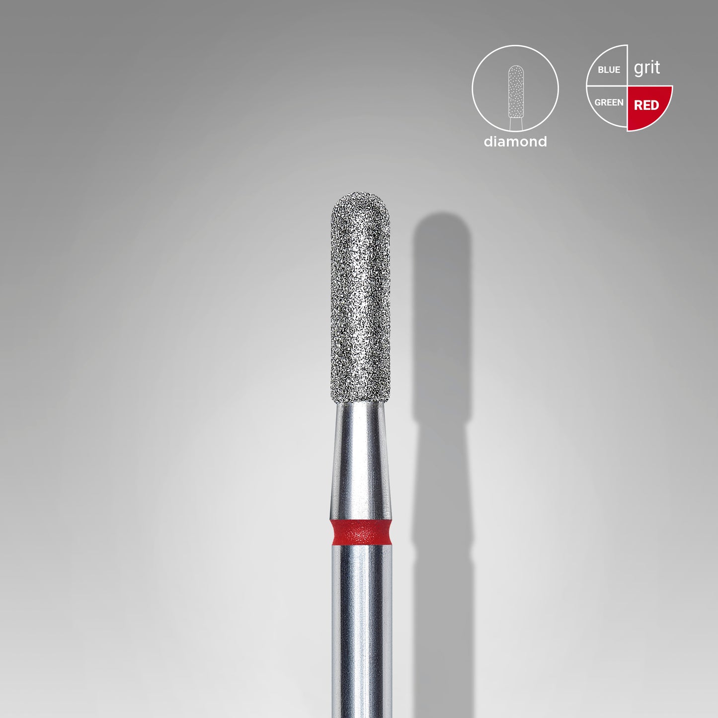 STALEKS Diamond nail drill bit rounded cylinder red EXPERT head diameter 2,3 mm / working part 8 mm